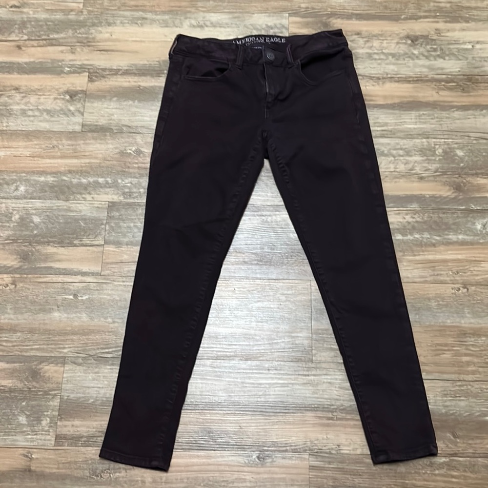AEO burgundy jeggings